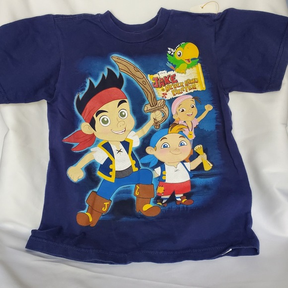 Vintage Disney‎ Store Jake And The Neverland Pirates T Shirr Blue Xs 4 - Picture 1 of 5
